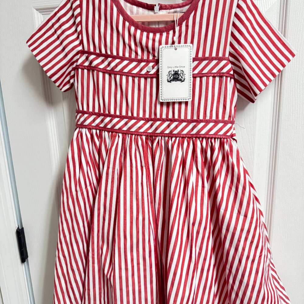 Only Little Once Red & White Striped Dress Sizes 112 NWT/EUC Christmas Gift